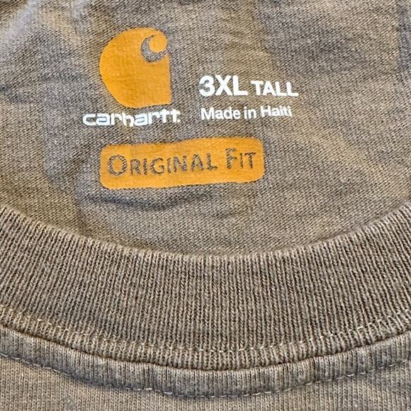 Carhartt Mens 3X Tall Tan Short Sleeve Pocket T-Shirt - Picture 3 of 7